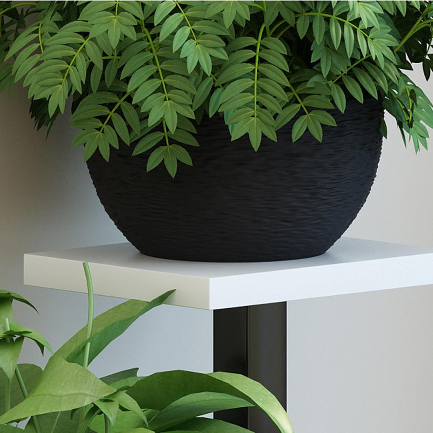 3 Tier White Metal Plant Stand Indoor Outdoor Corner Flower Rack Pot Display