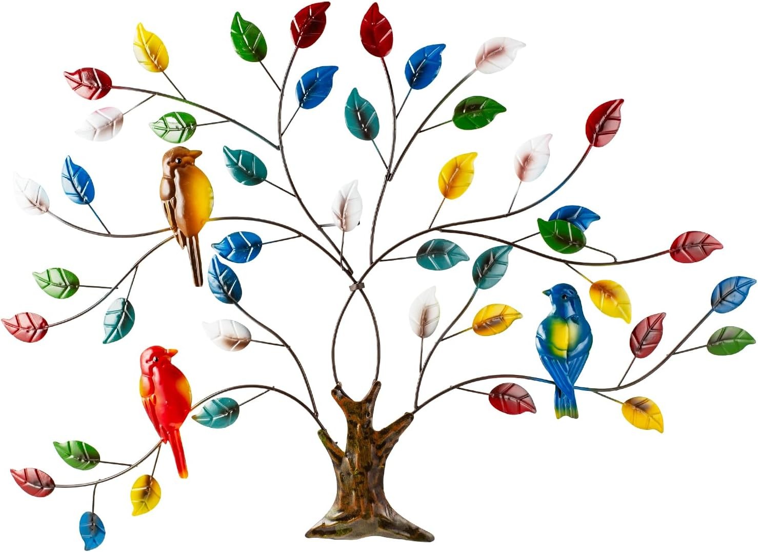 27" Tree of Life Metal Wall Art Outdoor Garden Bird Decor