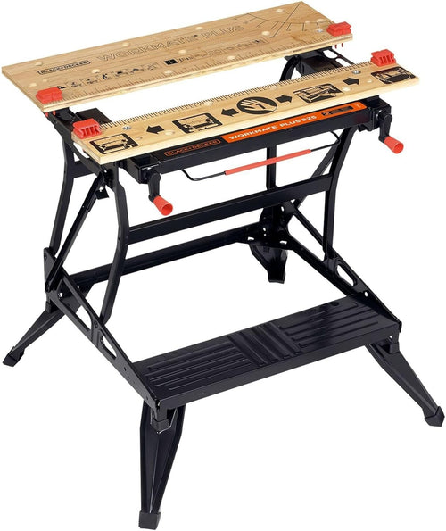 Dual-Height Folding Workbench with One-Hand Clamp System Heavy Duty 250kg