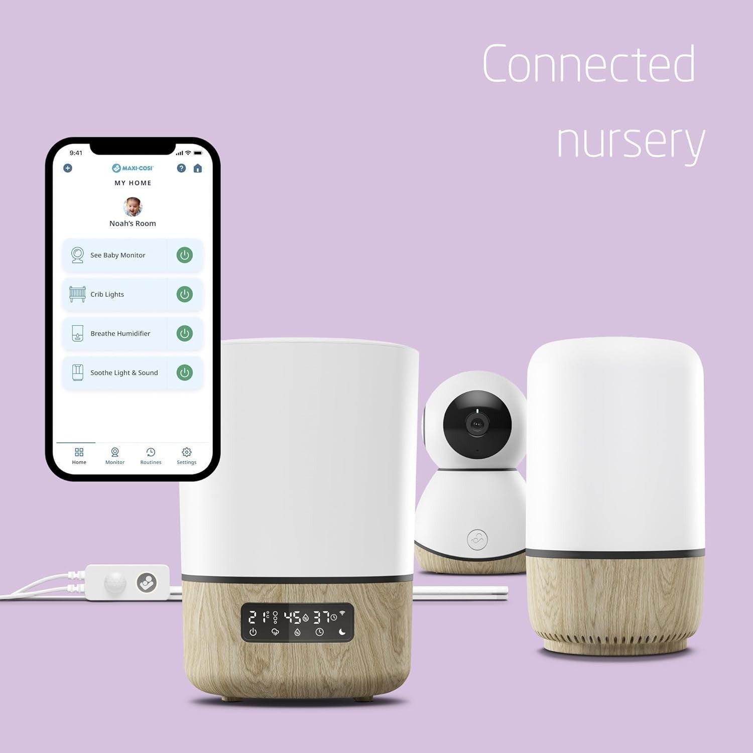 Smart Baby Night Light & White Noise Machine with Lullabies & App