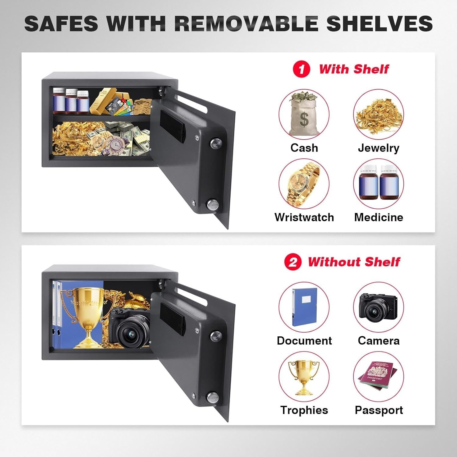 16L Digital Safe Box Coin Slot Cash Deposit Security Safe Grey
