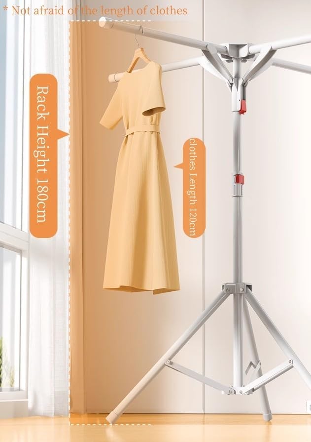 Adjustable Clothes Airer Tripod Drying Rack Indoor Outdoor Folding Stand