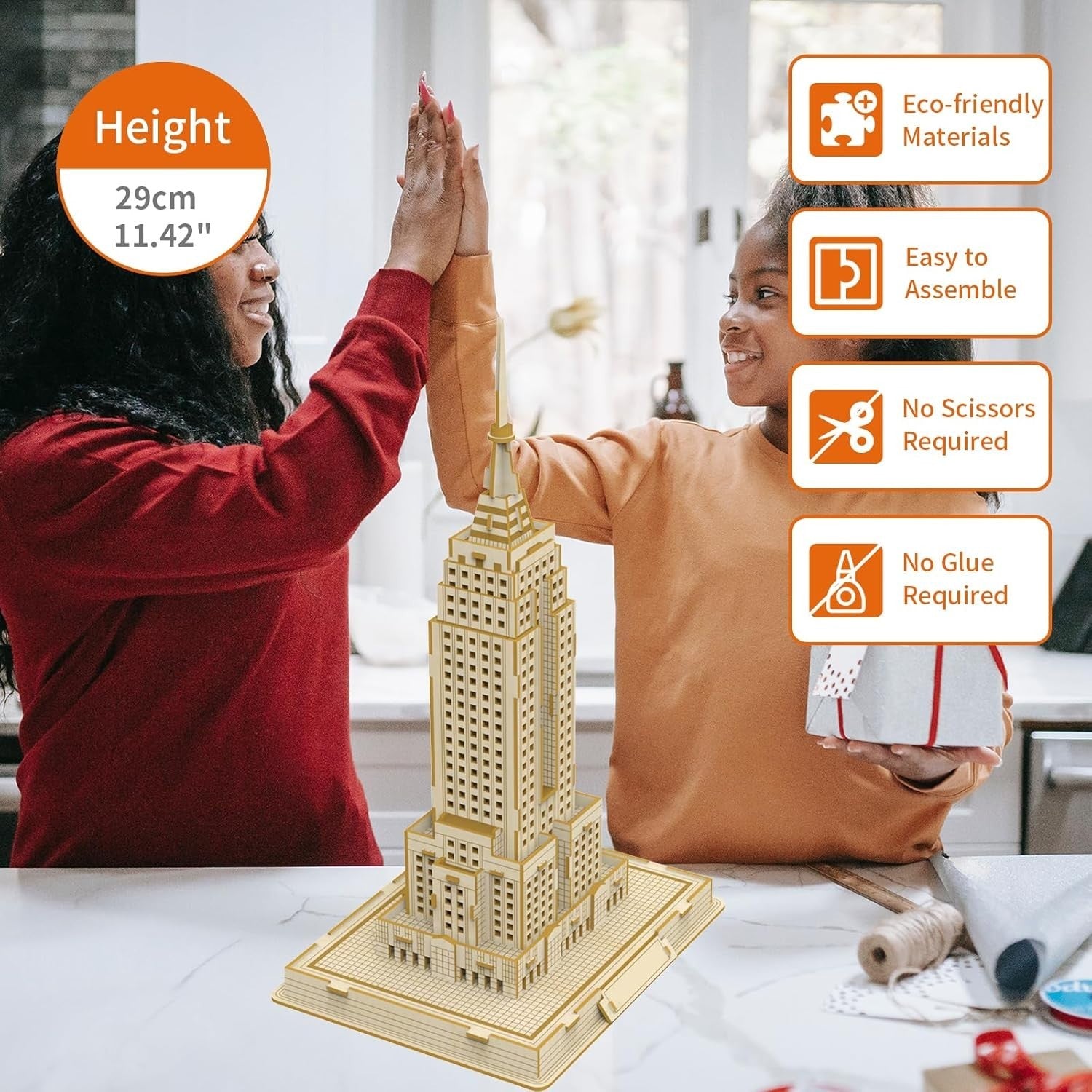 3D Wooden New York Mansion Puzzle Model Kit, DIY Craft & Home Decor