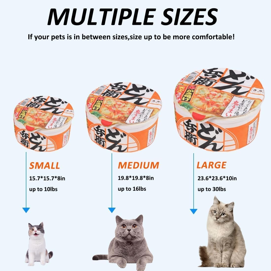 Cat Cave Bed Noodle Cup Warm Hideaway Pet House Non Slip Orangish