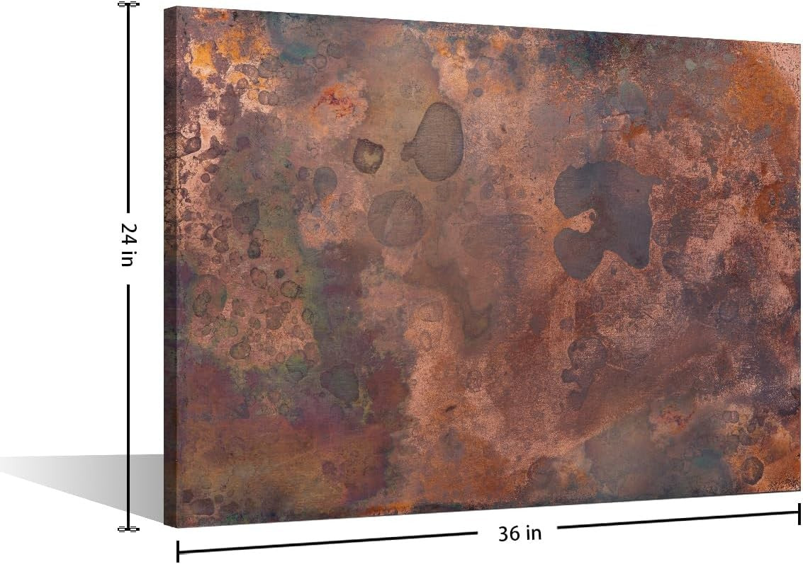 Large Rust Brown Grey Abstract Canva Wall Art 90x60cm