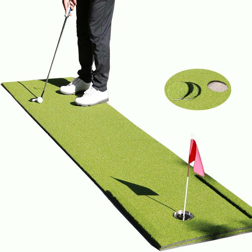 Indoor Golf Putting Green Mat Practice Trainer Hole Flag Home Office