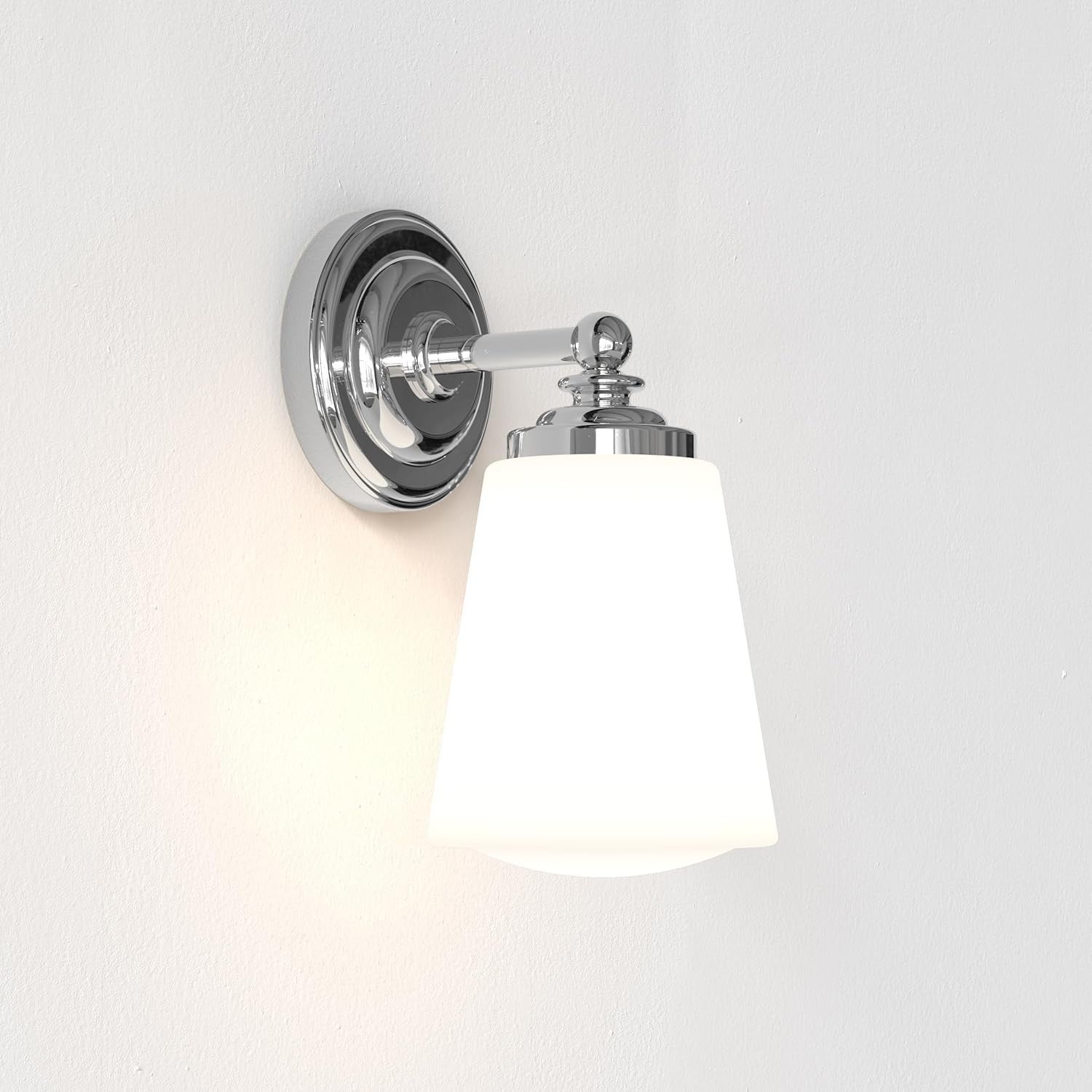 Polished Chrome Bathroom Wall Light Sconce | Dimmable E14 LED Fixture