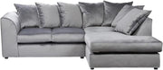 Grey RHS Corner Sofa Plush Velvet 3+2 Seater Set – Comfy, Washable, Modern