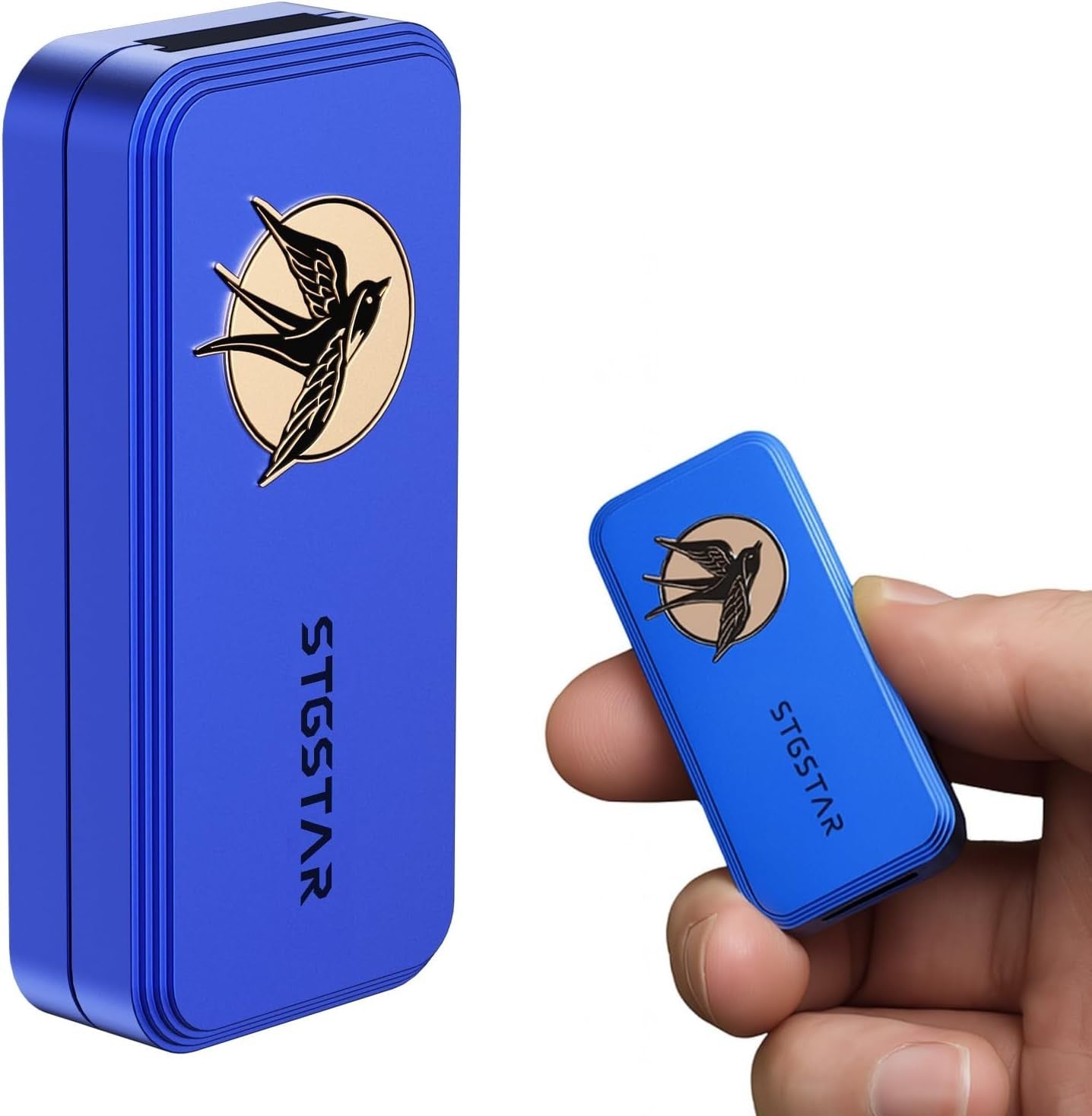 Blue Aluminum Fidget Slider Clicker Lanyard Hole EDC Stress Toy