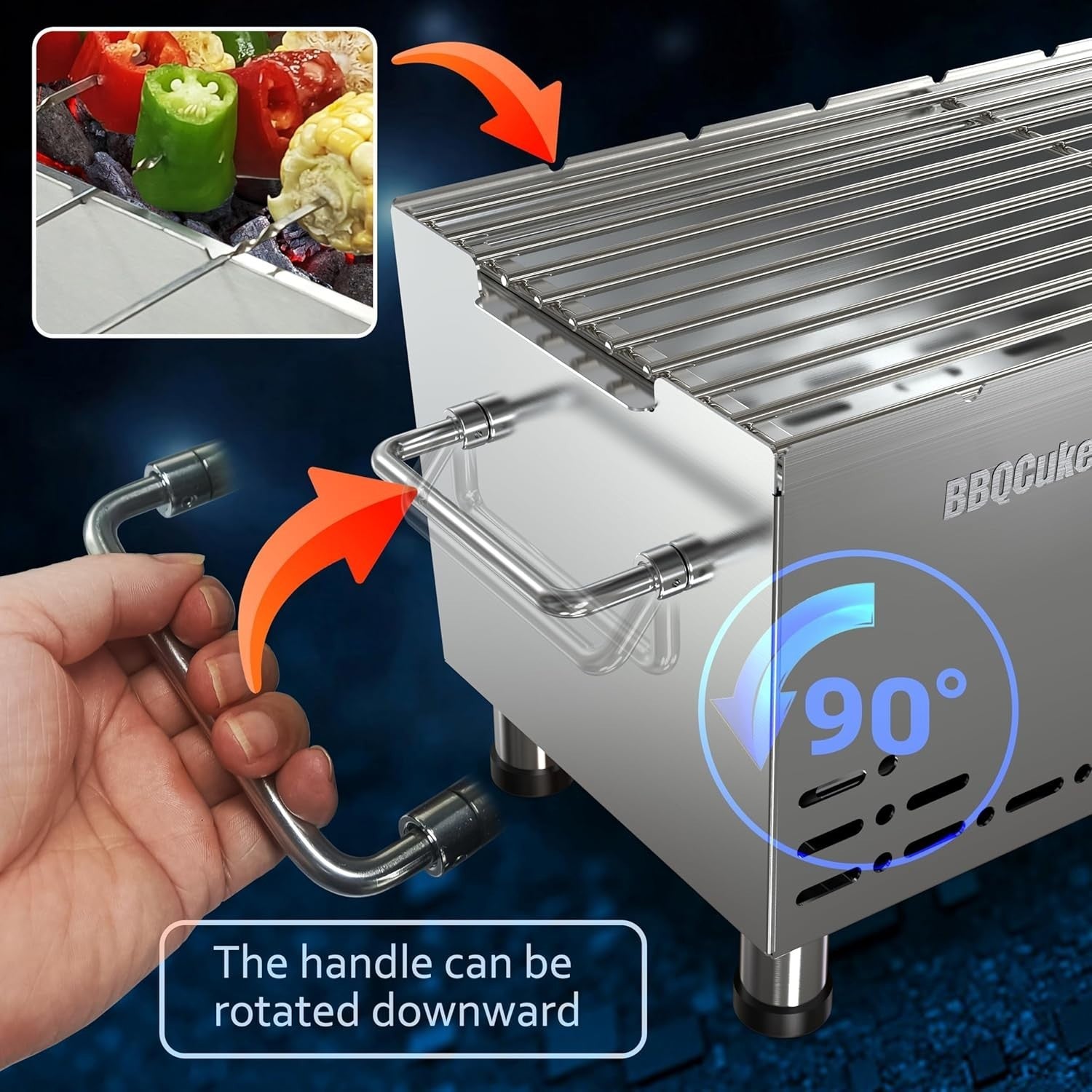 Portable Heavy-Duty Stainless Steel Charcoal BBQ Grill | Double Insulation