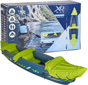 2 Person Inflatable Kayak Canoe PVC Boat w/ Paddle Repair Kit