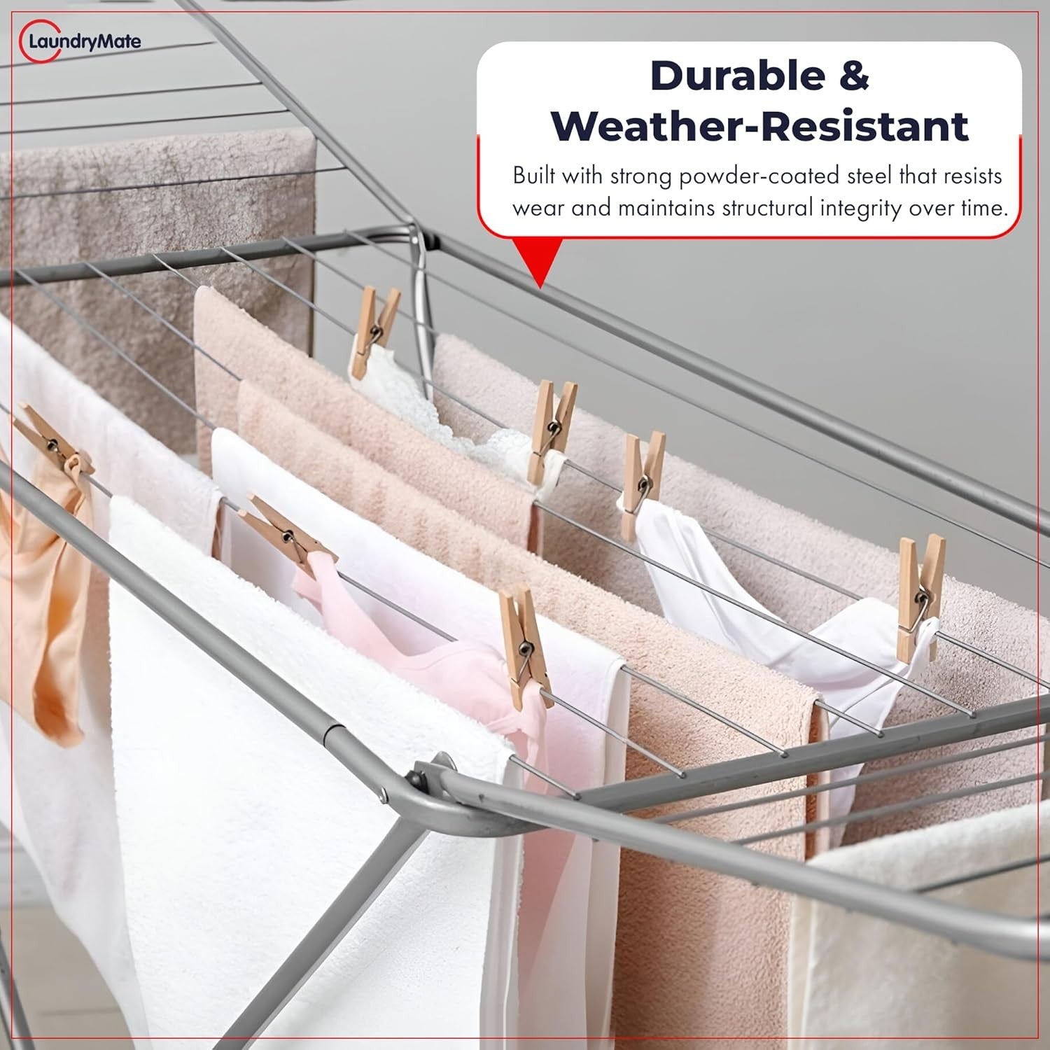 18m Extendable Clothes Airer Winged Folding Laundry Drying Rack Indoor