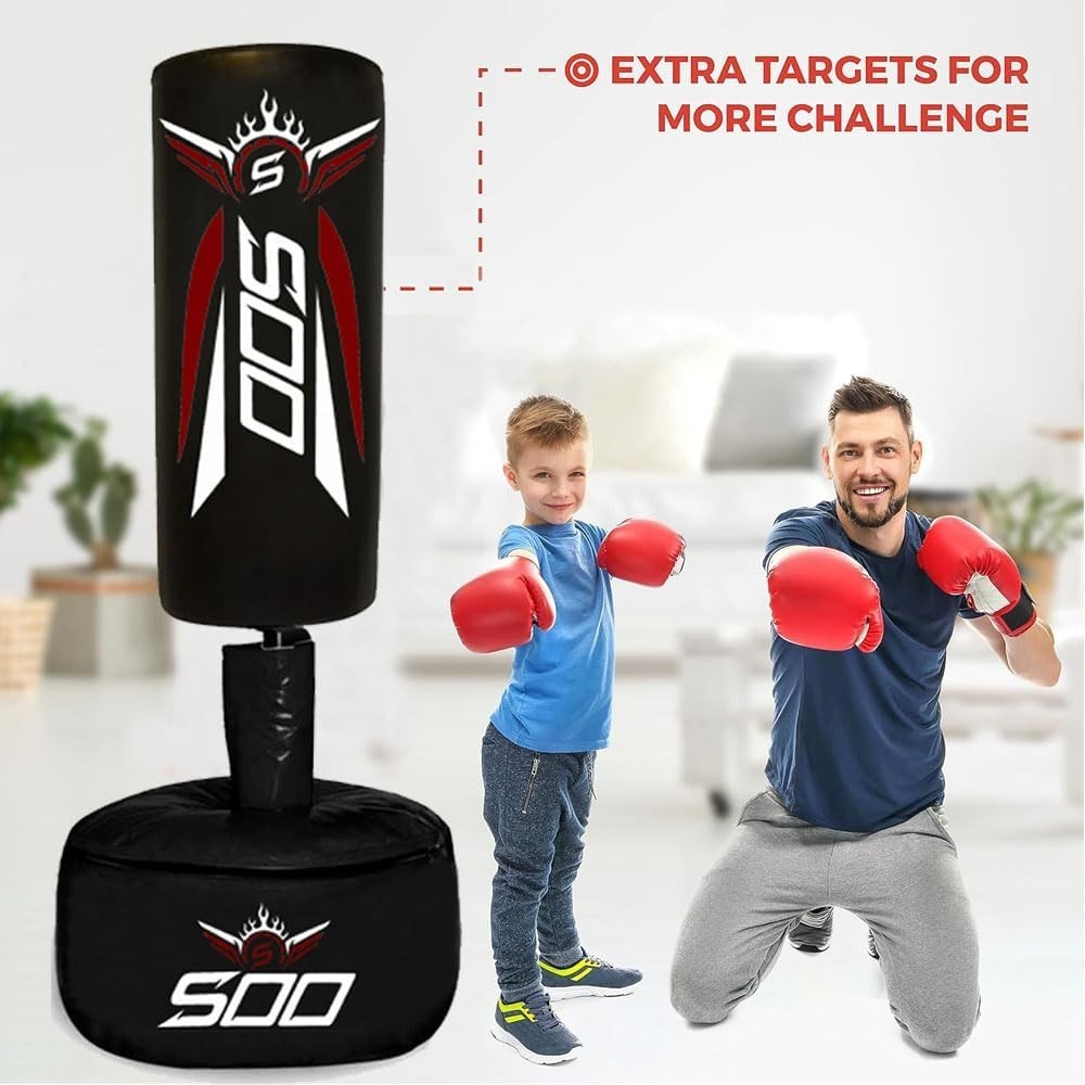 Kids Boxing Punch Bag 3ft–4ft Adjustable MMA Training Set Gloves