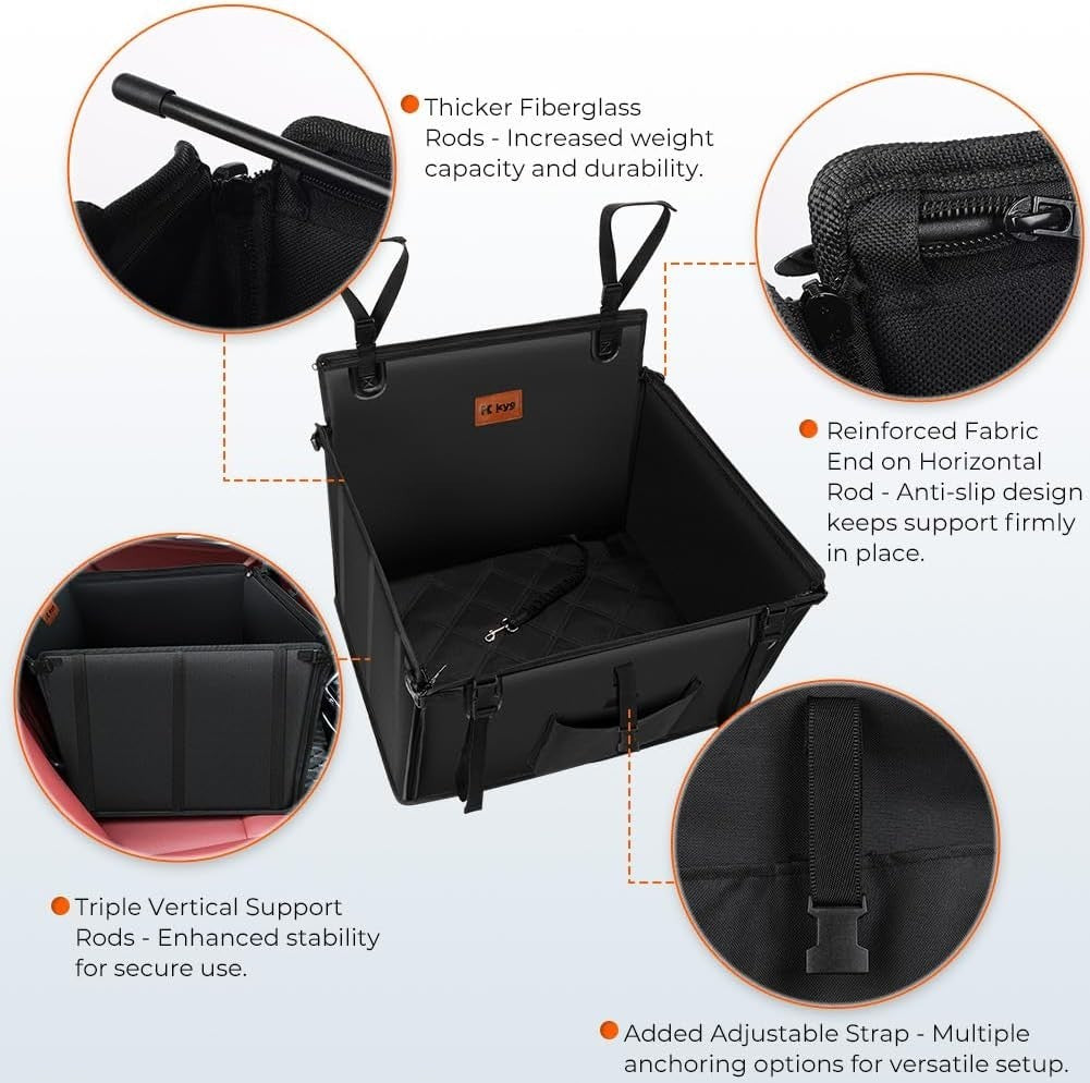 Medium Dog Car Seat Waterproof Foldable Booster Bed Non Slip 20kg