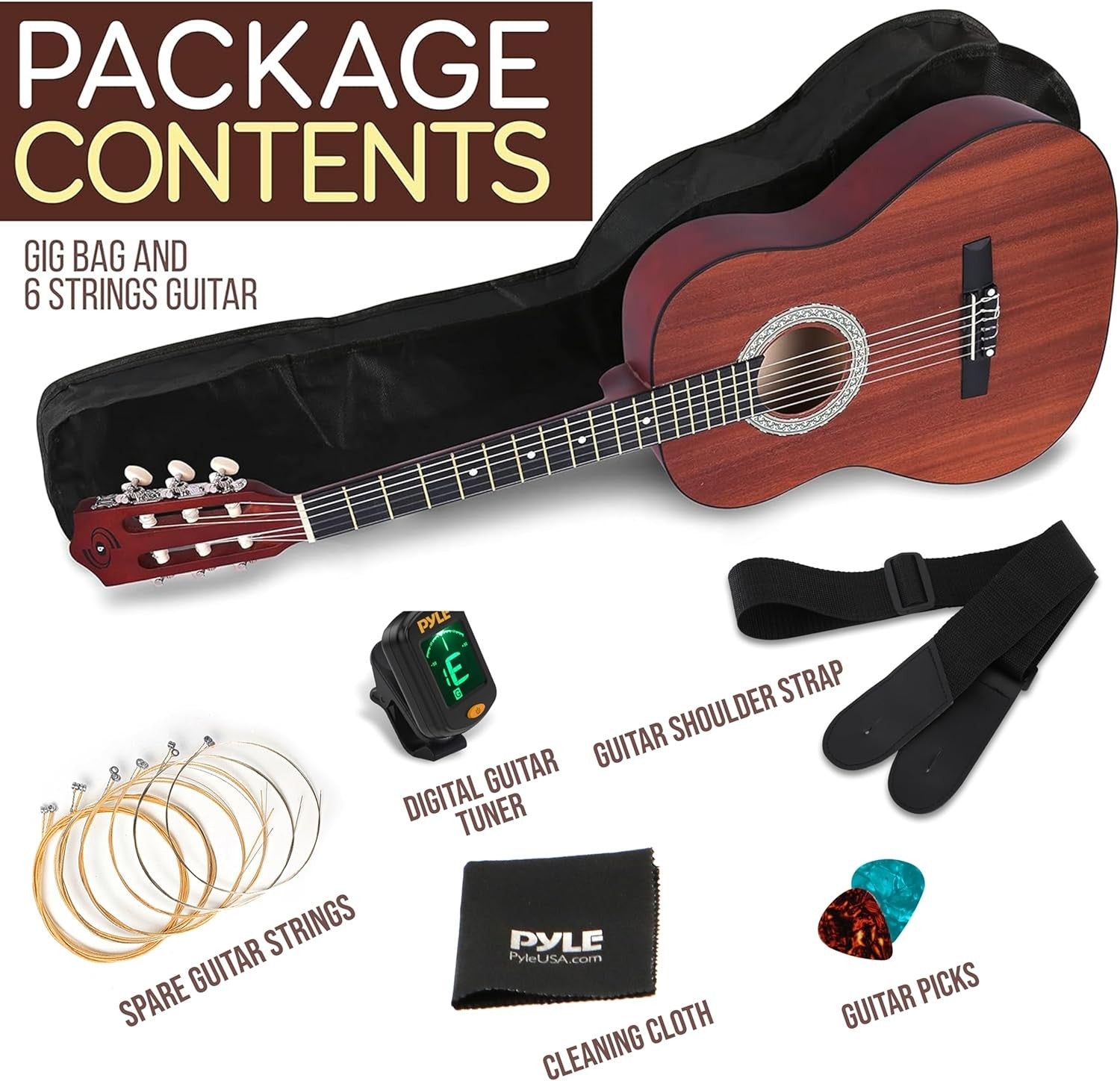 91cm 3/4 Junior Classical Guitar Starter Kit Mahogany
