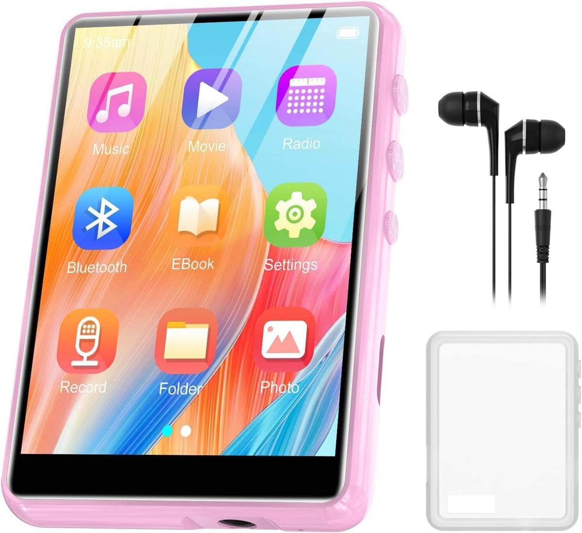 64GB Bluetooth MP3 Player Pink 2.4" Touchscreen HiFi FM