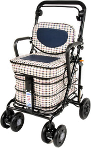 Foldable Mobility Trolley with Seat & Handbrake – UK Fully Assembled