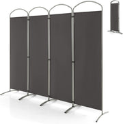 4 Panel Grey Folding Room Divider Privacy Screen Freestanding Partition 221x188c