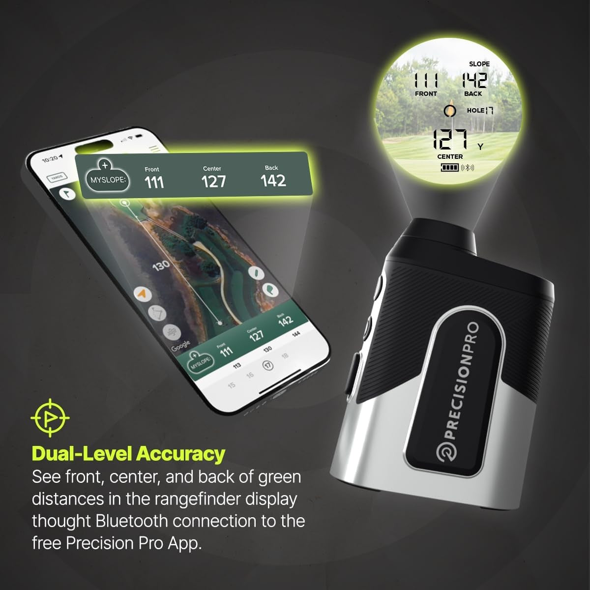 Golf Laser Rangefinder with GPS 999 Yards Slope Switch Magnetic Grip