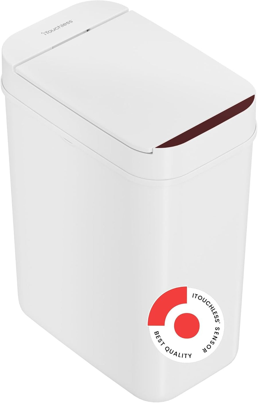 3 Gallon Touchless Bathroom Trash Can 10L Slim Sensor Bin White