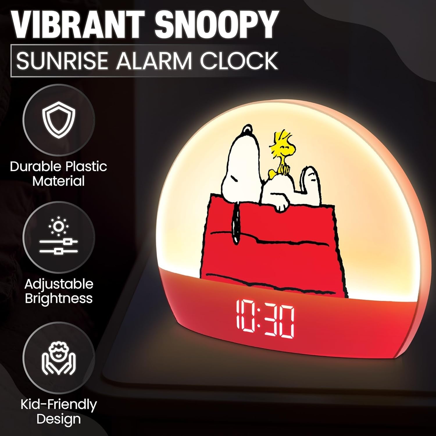 Sunrise Alarm Clock Wake Up Light USB Rechargeable LED Display Snooze