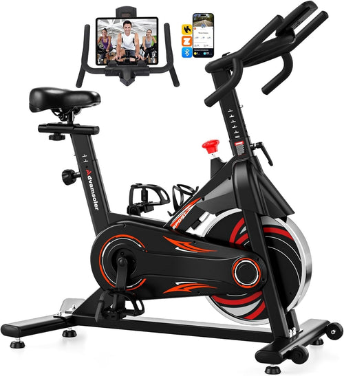 Magnetic Bluetooth Spin Bike w/ LCD Monitor, Curved Handlebar & 350lb Capacity