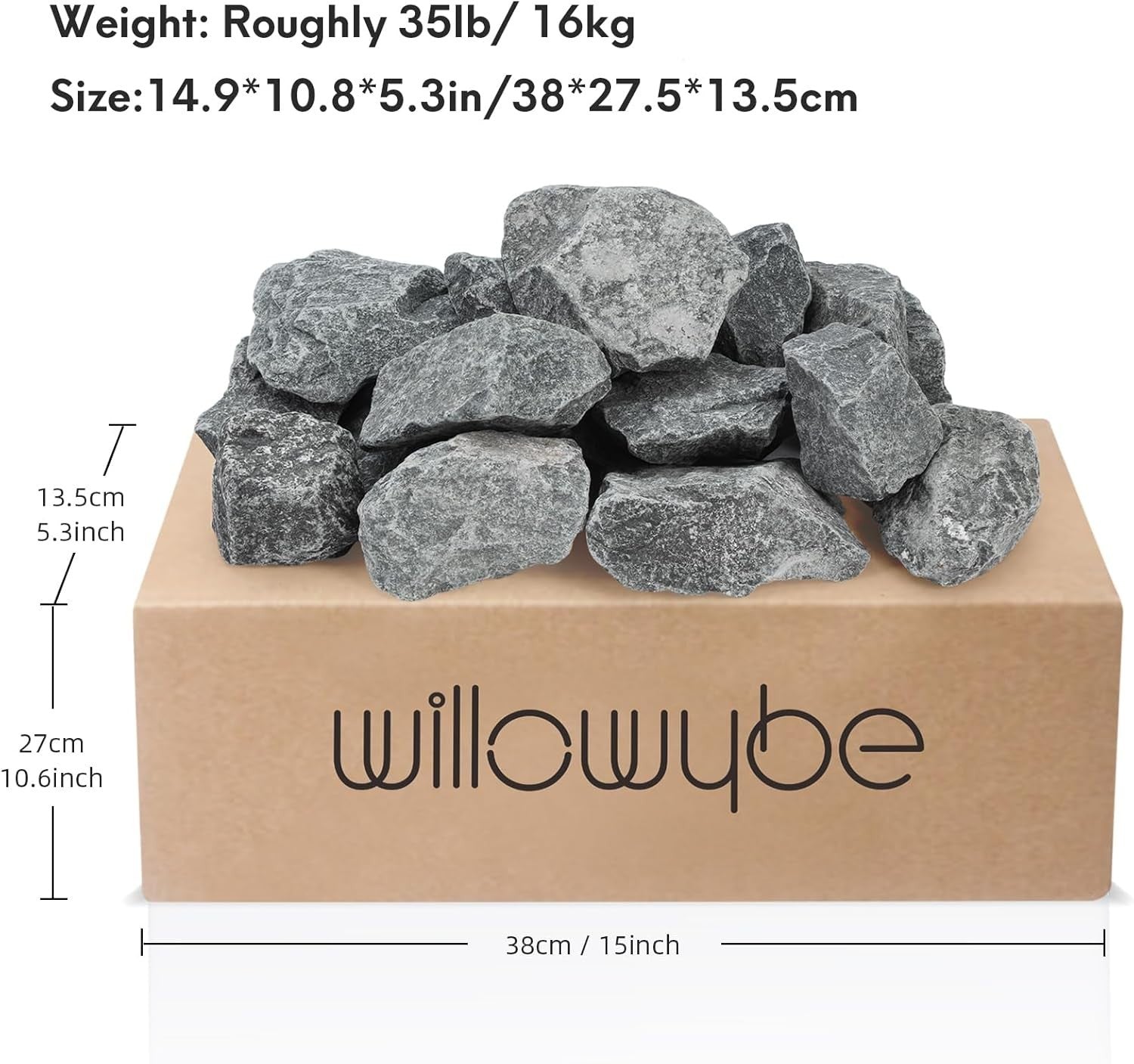 35lb/16kg A+ Grade Sauna Stones – Volcanic Rocks for Sauna Heater Accessories