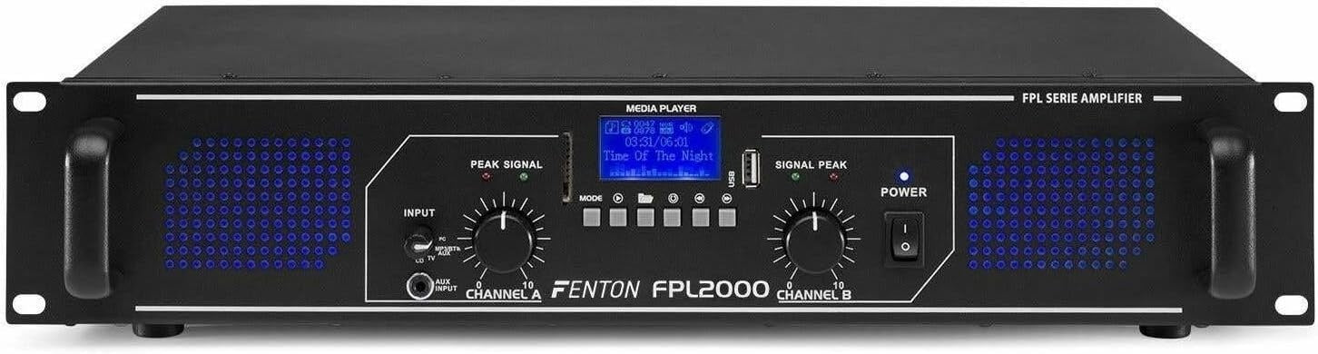 4000W 2 Channel DJ PA Amplifier FPL2000 Bluetooth USB SD 2U
