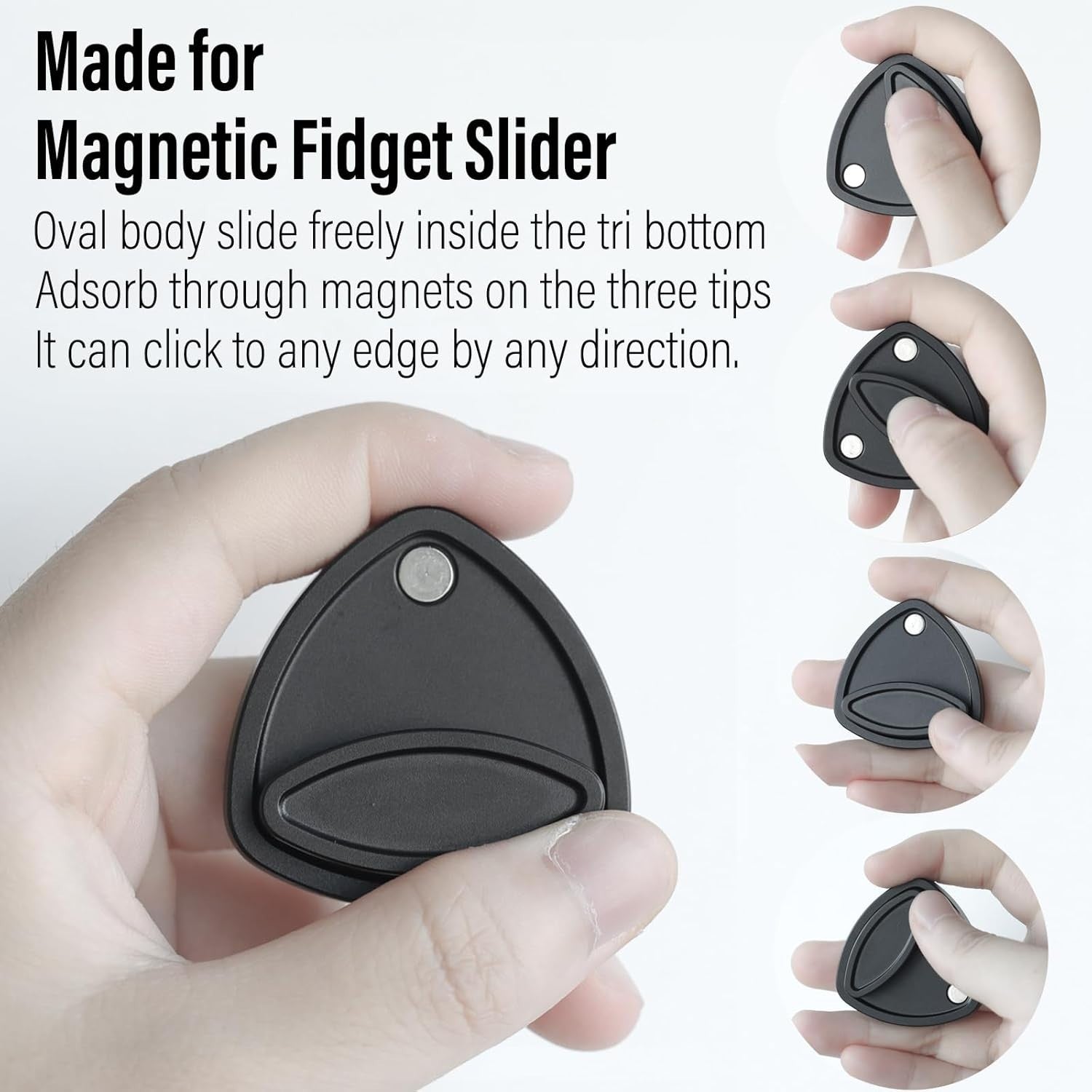 Black Triangle Magnetic Fidget Coin Silent Clicker Focus EDC