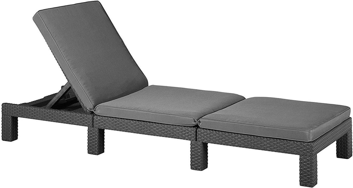 Adjustable Outdoor Sun Lounger with Weather-Resistant Rattan & Cushion