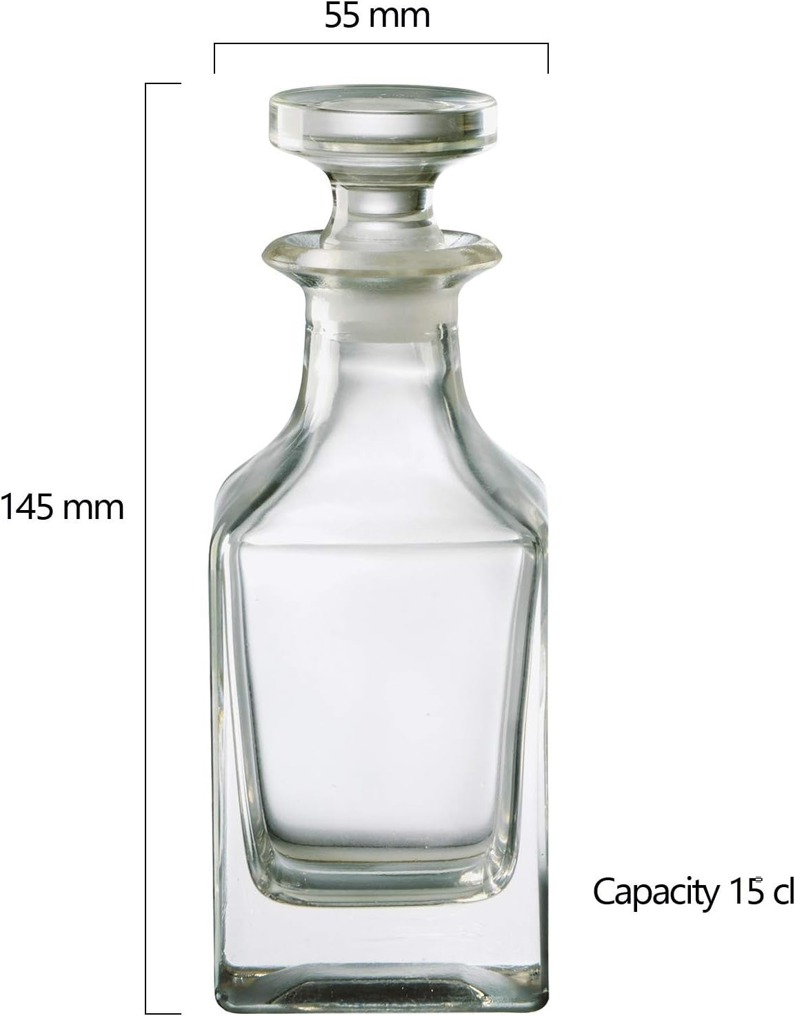 Mini Square Glass Decanter Set 2×150ml – Modern Liquor Bottles with Stoppers