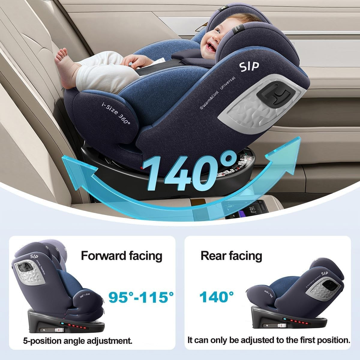 360 Spin ISOFIX Car Seat Birth to 12 Years R129 Rear Forward Facing