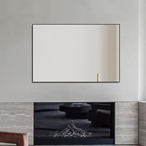 Large Wall Mirror 36x24” Black Frame Modern Bathroom Vanity Decor