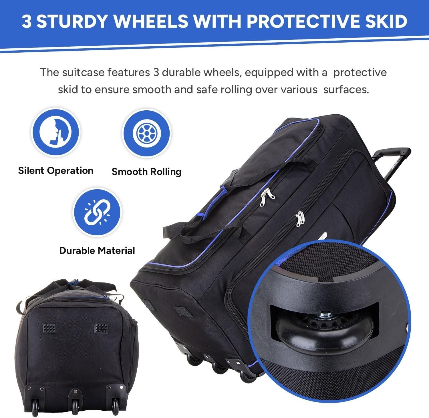 36” XL Extra Large Wheeled Duffle Bag Lightweight Travel Holdall 155L