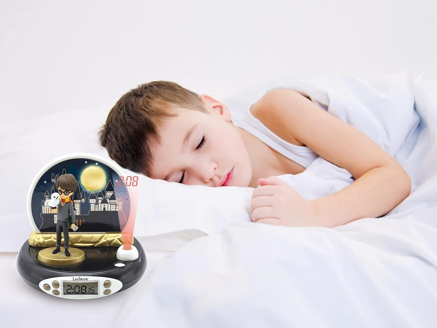 Kids Projector Alarm Clock Night Light Ceiling Time Display Black