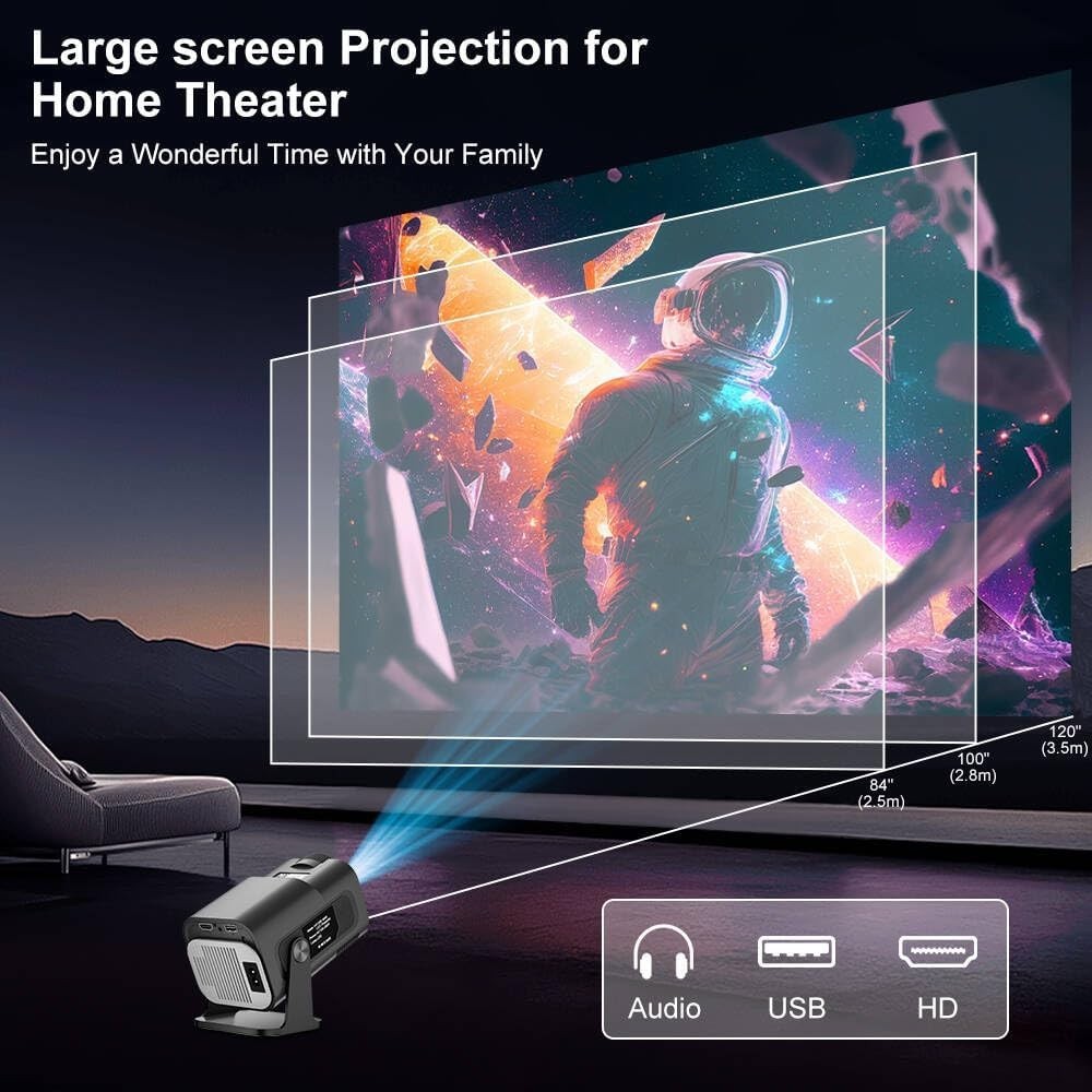 Short Throw Smart Projector 1080P 4K WiFi 6 Bluetooth Android