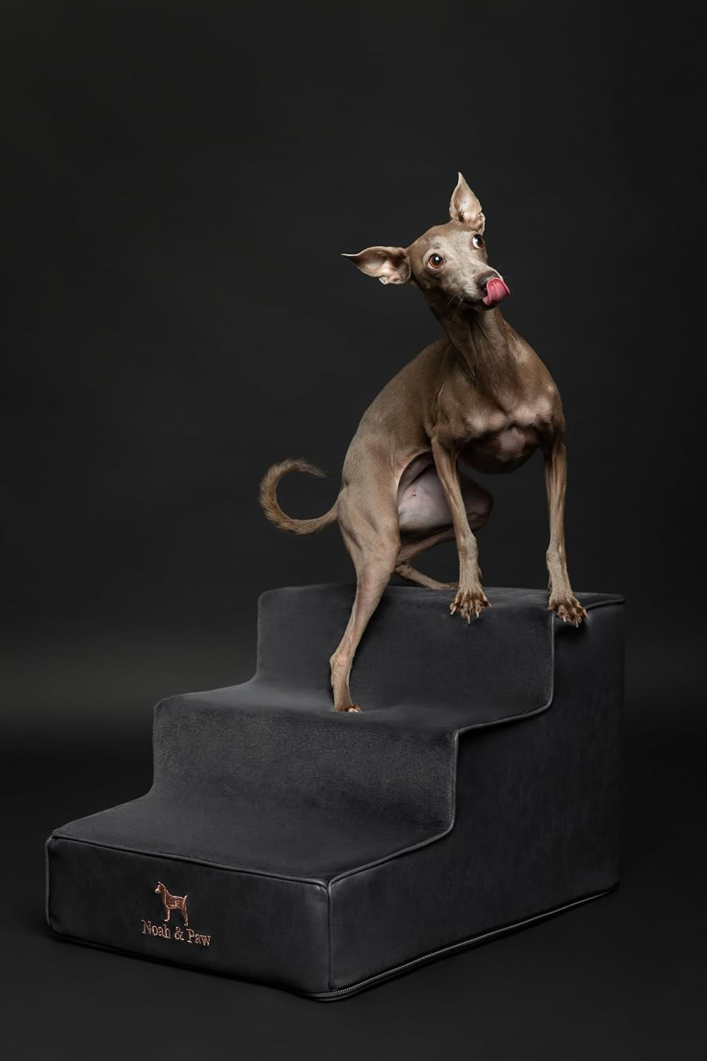 Extra‑Wide 3‑Step High‑Density Foam Dog & Cat Stairs – Non‑Slip Pet Ramp