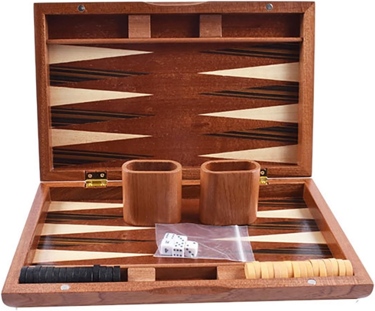 Handmade Backgammon Set, Large Wooden Board Game For Family & Travel(19 inch)