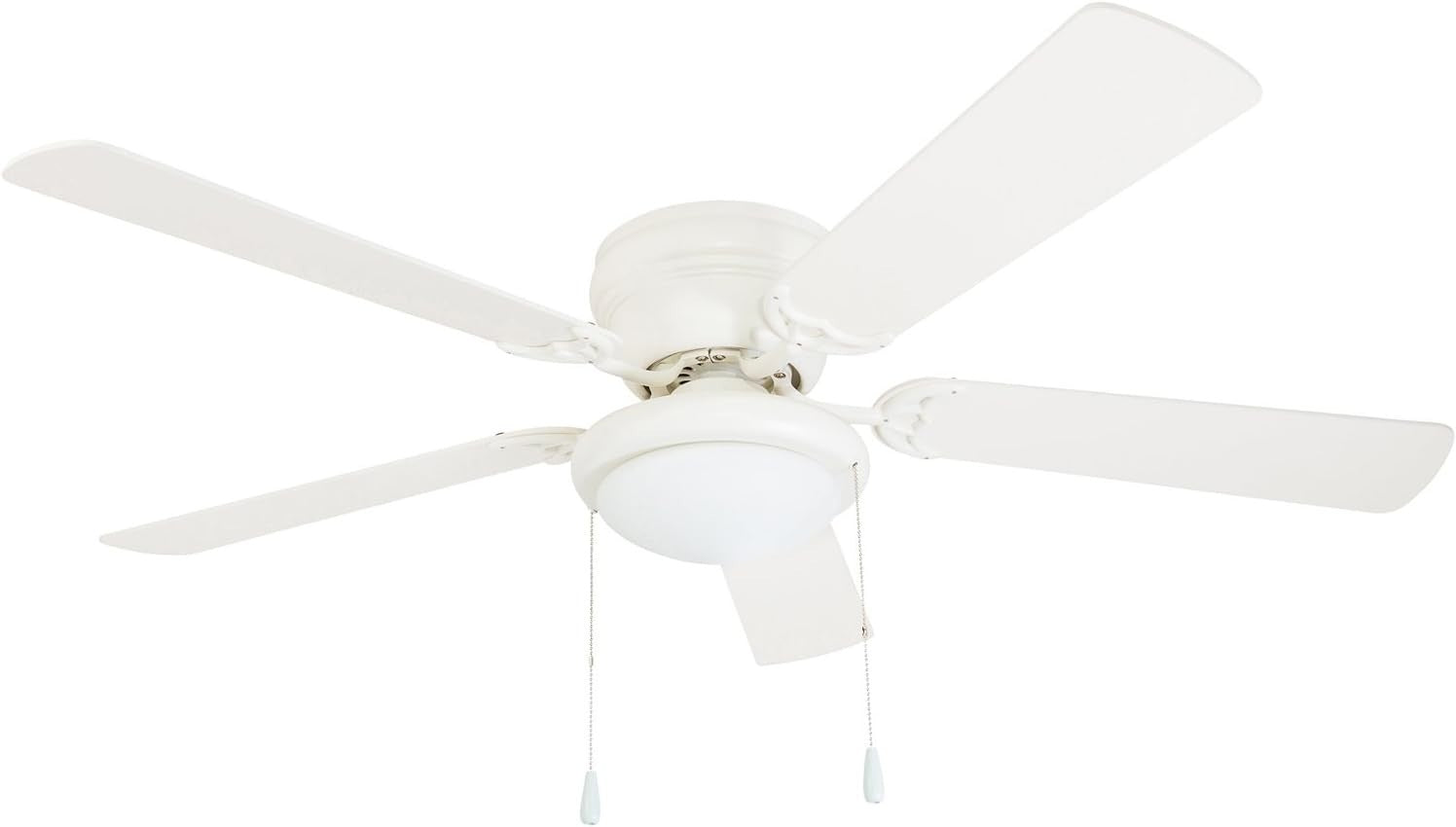 Portage Bay 52" Hugger Ceiling Fan with Light, Reversible Blades, White