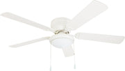 Portage Bay 52" Hugger Ceiling Fan with Light, Reversible Blades, White