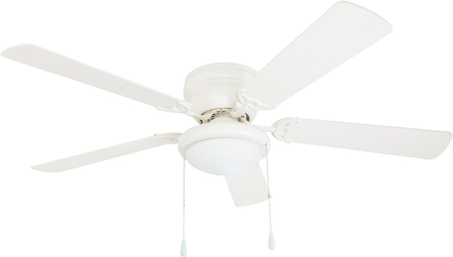 Portage Bay 52" Hugger Ceiling Fan with Light, Reversible Blades, White