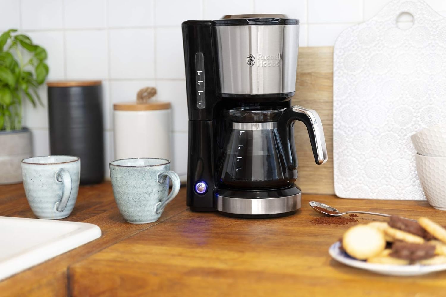 Compact Filter Coffee Maker 0.6L Permanent Filter Mini Drip Machine Stainless