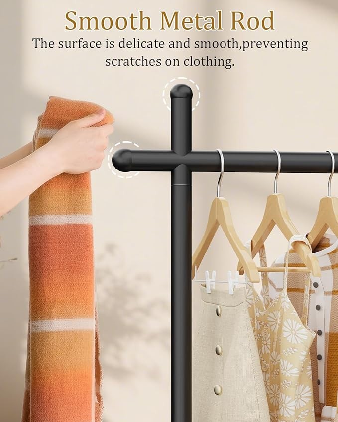 Luxury Metal Coat Rack with Natural Rock Base Freestanding Clothes Stand
