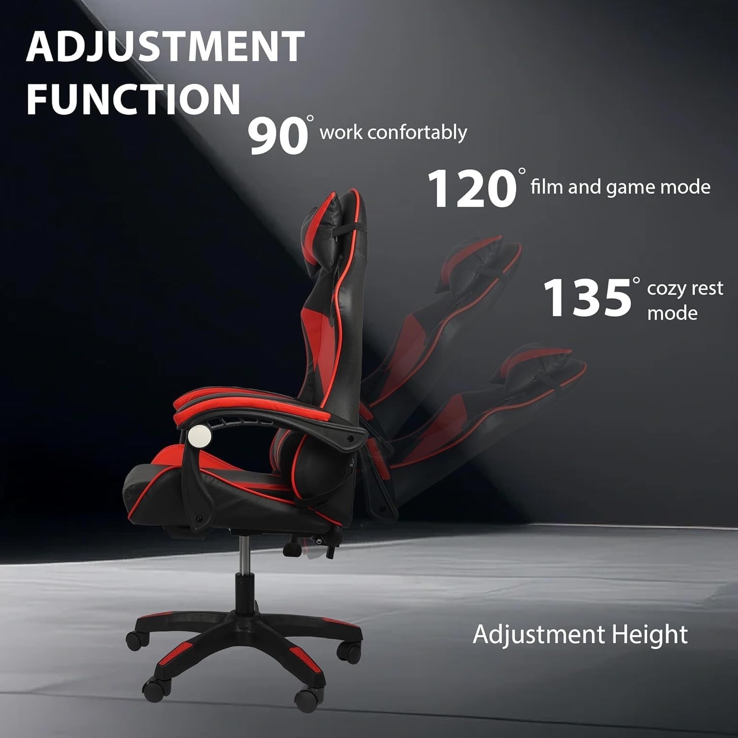 Gaming Chair Ergonomic Recliner Office Racing Desk Seat Black/Red 246lb Support