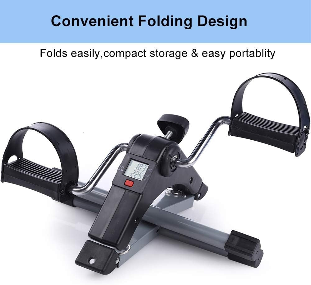 Under Desk Pedal Exerciser LCD Adjustable Resistance Non Slip