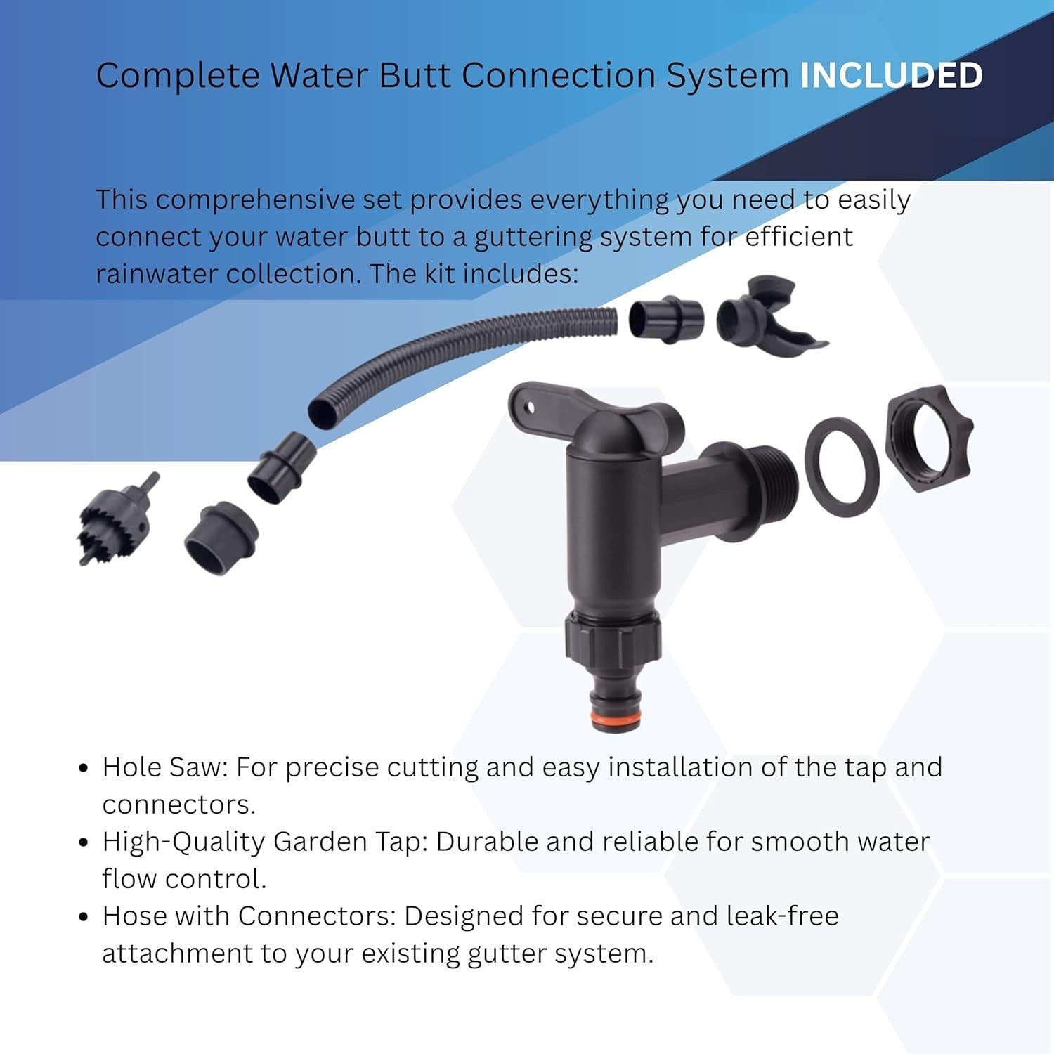 240L Light Grey Rainwater Tank with Planter Top Tap Connector Kit Garden Barrel