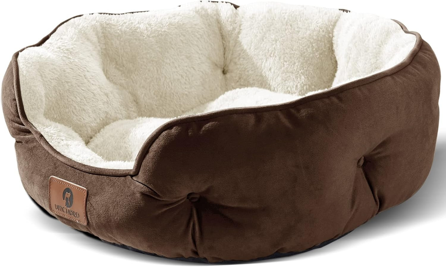 Medium Dog Cat Bed 25in Sherpa Fleece Washable Non Slip Pet Bed