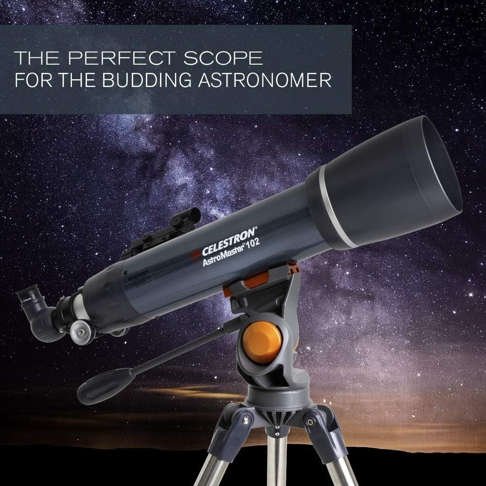 High-Powered 102mm Refractor Telescope for Adults & Kids with Tripod