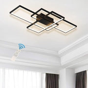 3 Square LED Ceiling Light Dimmable Remote Modern 50W Flush Mount Lamp