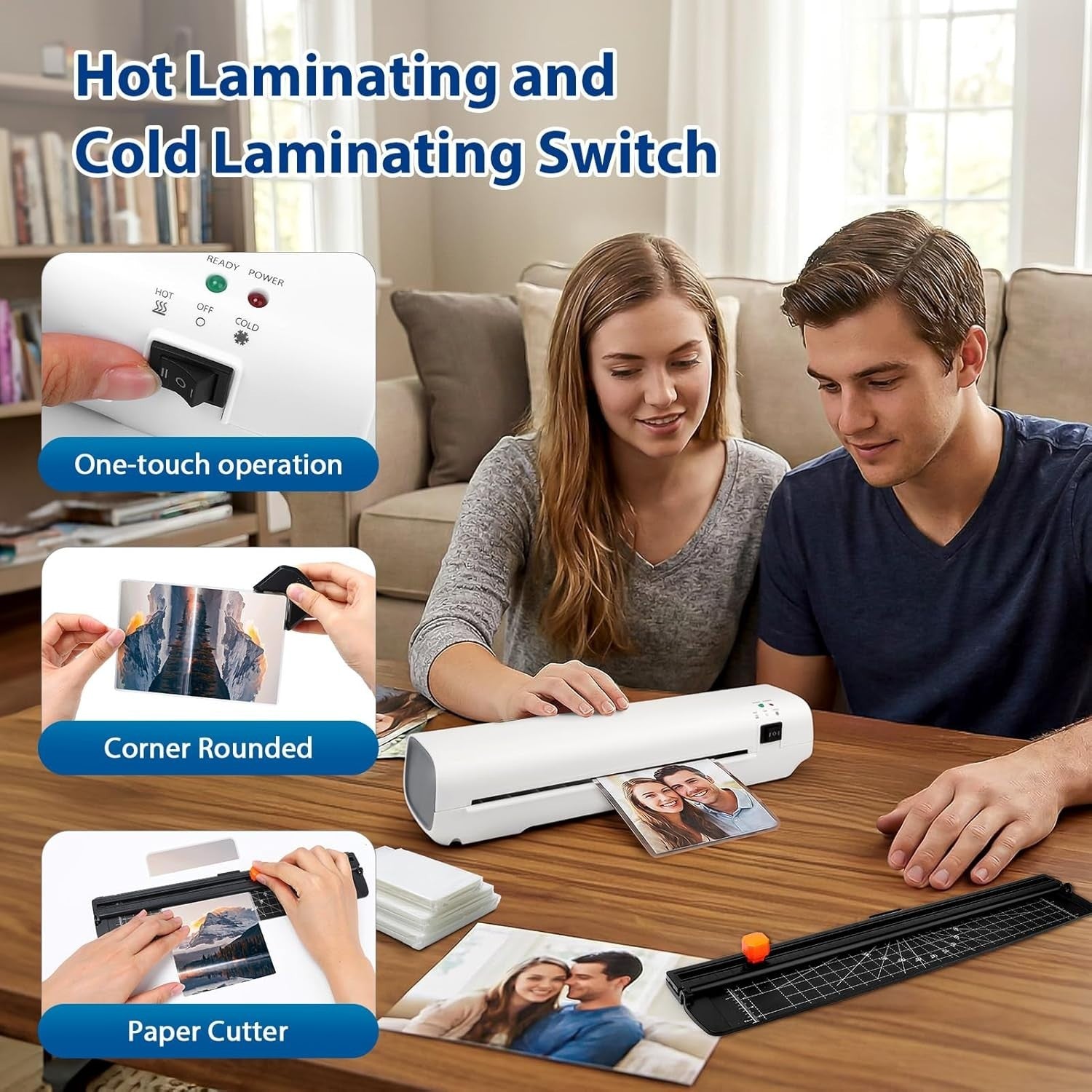A4 Laminator Machine + 300 Pouches Fast Warm Up Anti Jam No Bubble